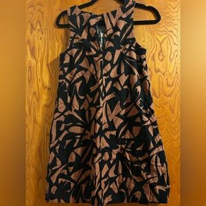 Elegant Black and Brown Patterned Dress